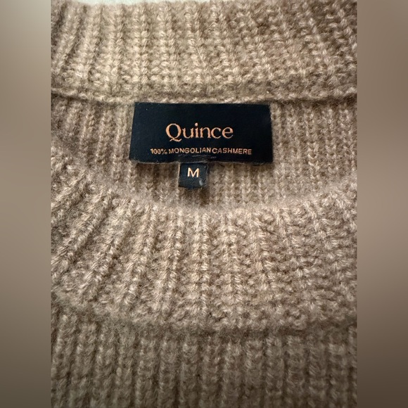 Quince Mongolian Cashmere Fisherman Crewneck Sweater / Teak / M - Picture 14 of 16